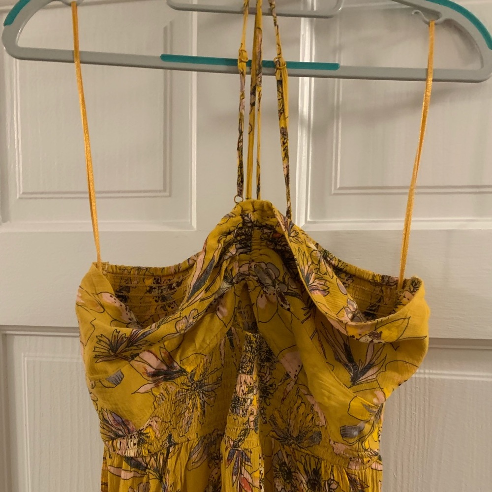 FREE PEOPLE | ONE STEP AHEAD | FLORAL YELLOW MAXI - Picture 5 of 7